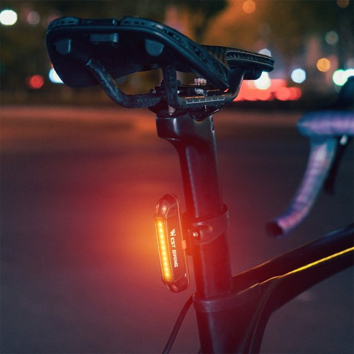 500mAh Wiederaufladbares USB Fahrrad Rücklicht Velo LED Warnlicht mit 3 Farben - Blau / Rot / Weiss