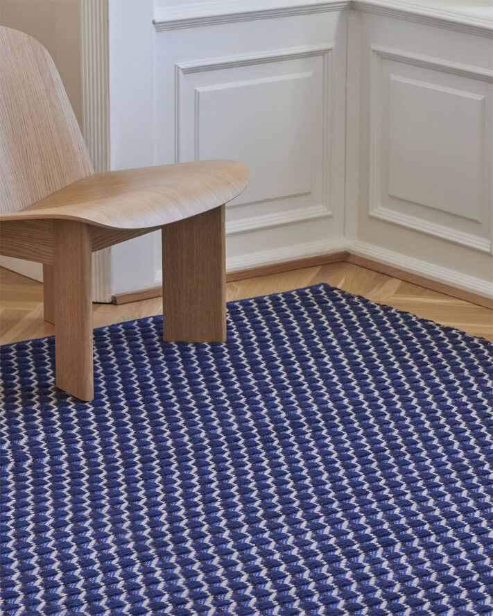 Hay Channel Rug-60 x 200-Blue, white