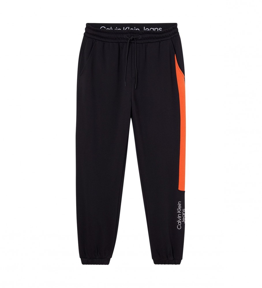 Calvin Klein Jeans Pantalón Stacked Colorblock Hwk negro