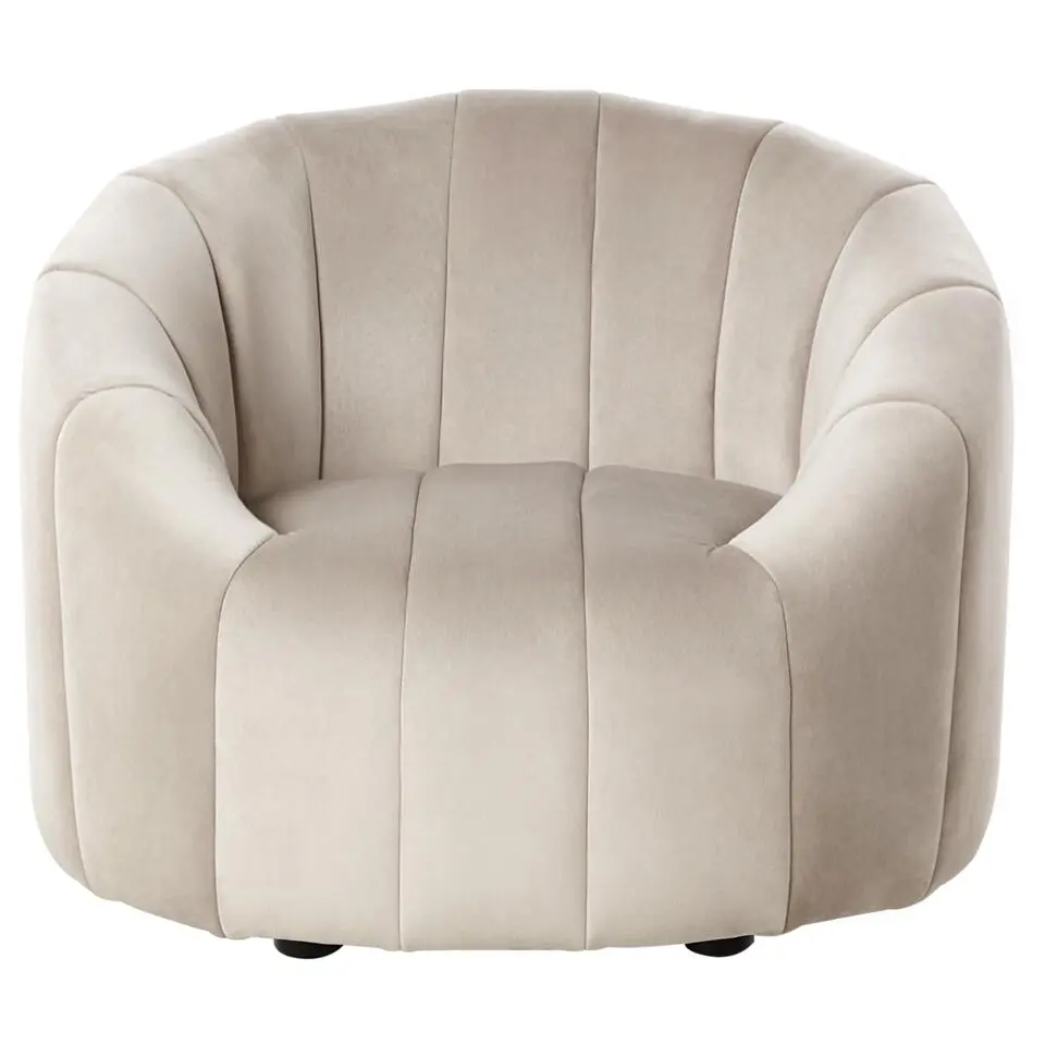 MALUNG - Fauteuil - Beige - Fluweel