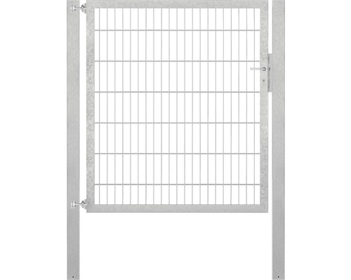 Enkele poort van metaalgaas, ALBERTS Flexo Plus 8/6/8, 125 x 140 cm, inclusief palen 8 x 8 cm, thermisch verzinkt