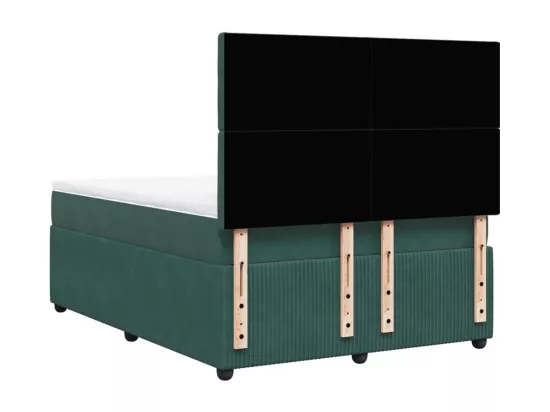 Sommier à lattes de lit et matelas Vert foncé 160x200cm Velours