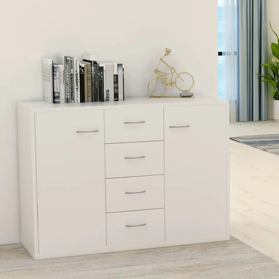vidaXL - Dressoir - Wit - Bewerkt hout