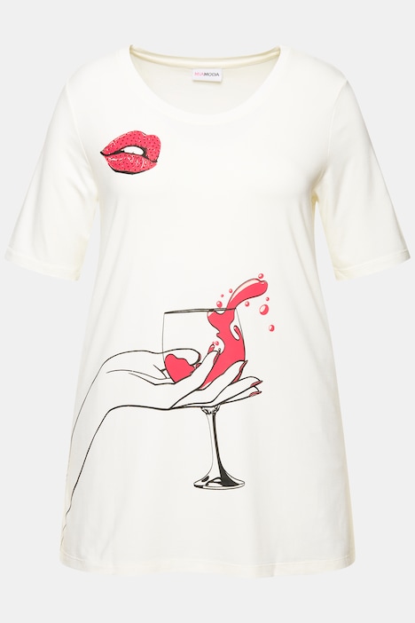T-Shirt, A-Linie, Lifestyle-Druck, Halbarm