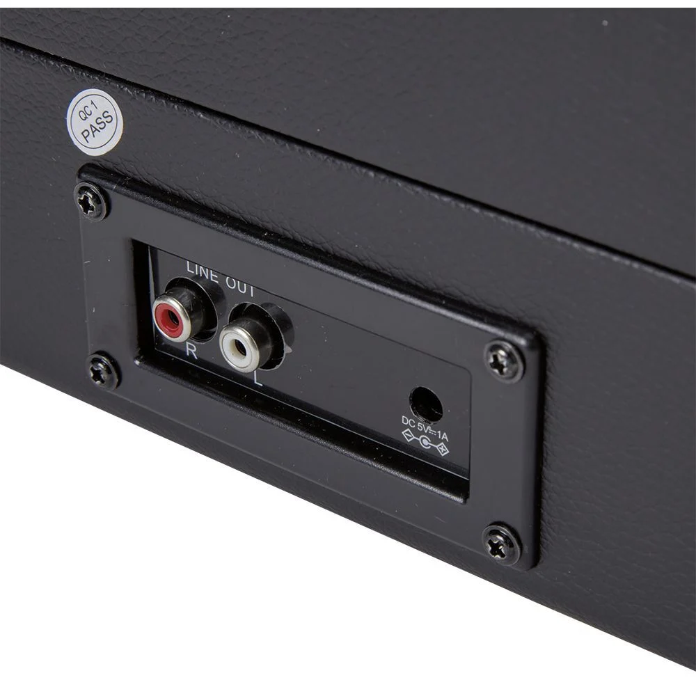 Tourne disque en plastique noir