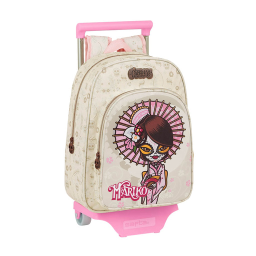 Mochila infantil pequena Catrinas Mariko com rodas