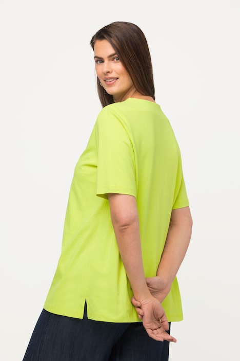 T-Shirt, Zierbänder, Classic, V-Ausschnitt, Halbarm