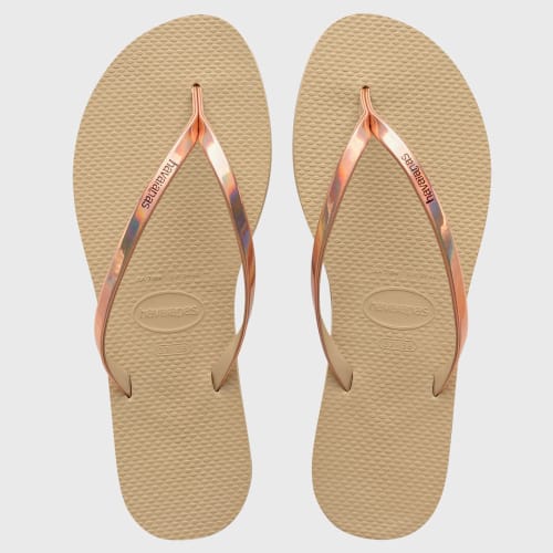 Tongs Femme You Metallic Beige Rose