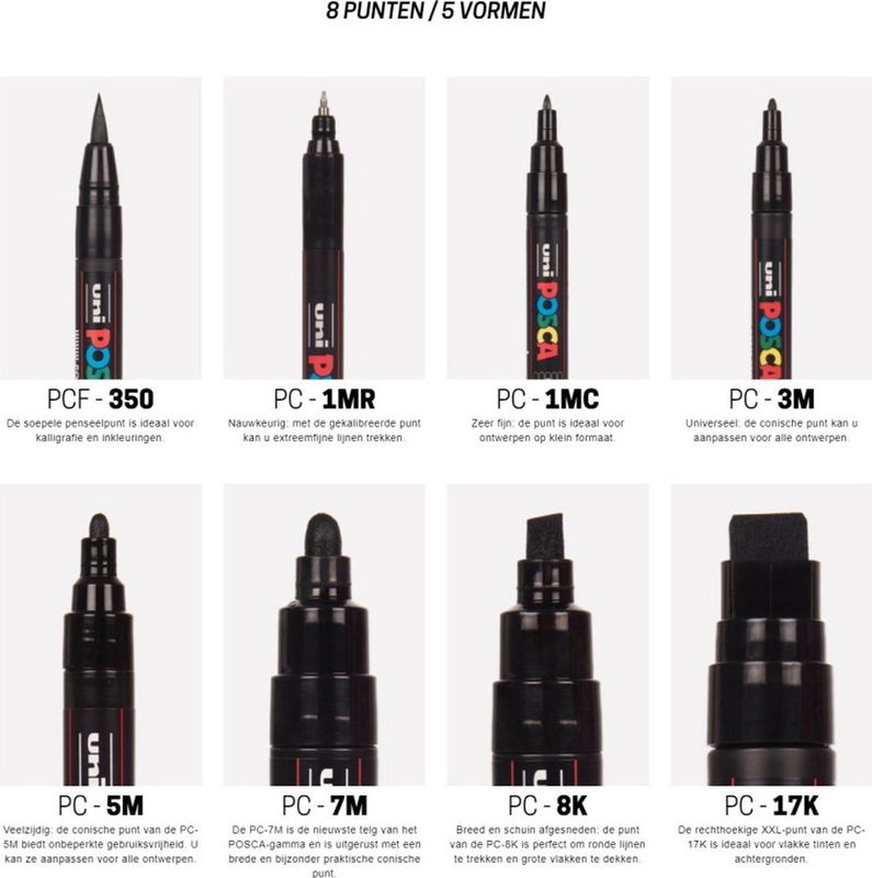 Verfstift Posca PC5M M zwart