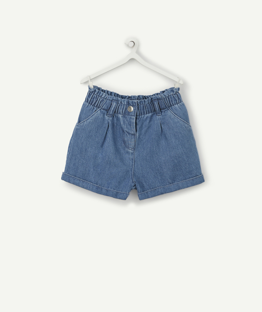 SHORT BÉBÉ FILLE EN DENIM BLEU LESS WATER