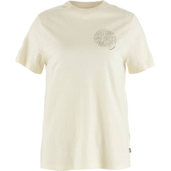 T-shirt FJALLRAVEN HEMP BLEND OUT HERE TSHIRT W CHALK WHITE