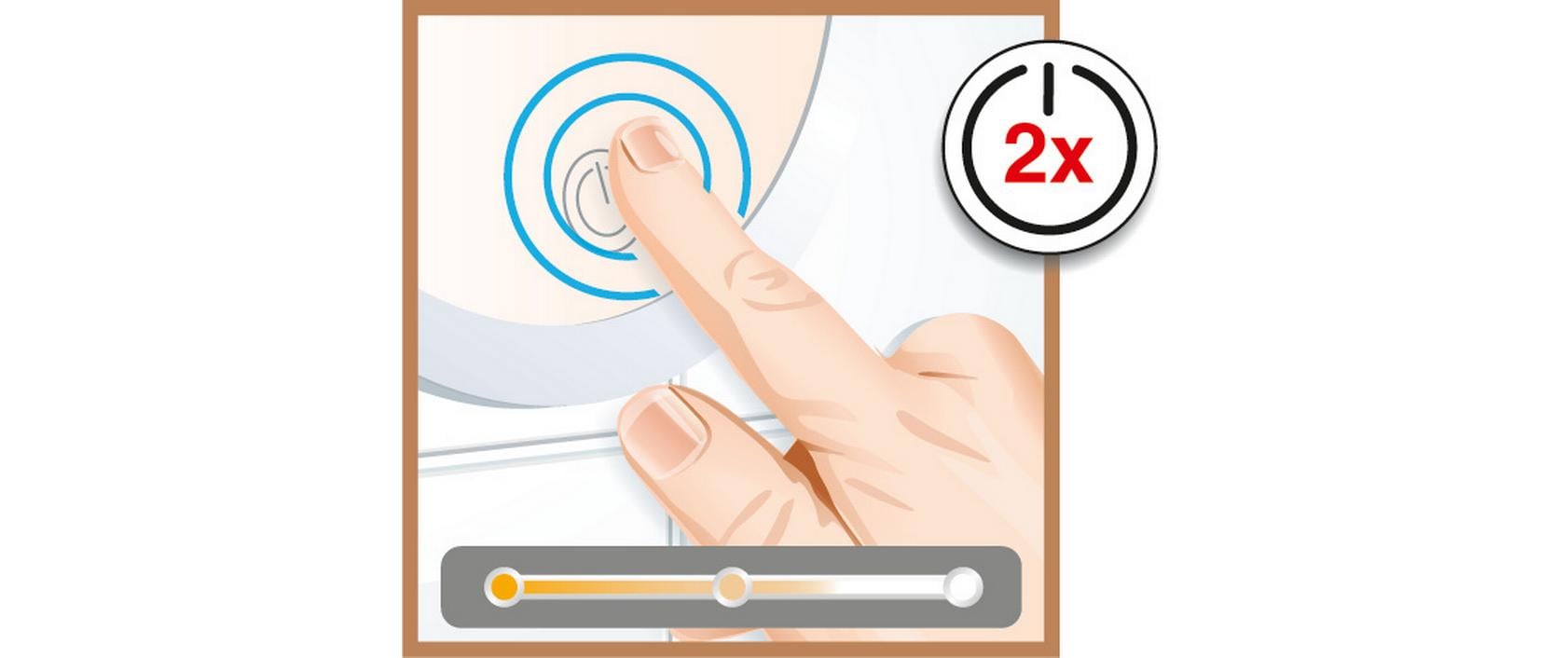 Kosmetikspiegel Visioon LED, Chrom<br>Runder Vergrösserungsspiegel mit LED-Beleuchtung, fünffacher Vergrösserungsfunktion für Details