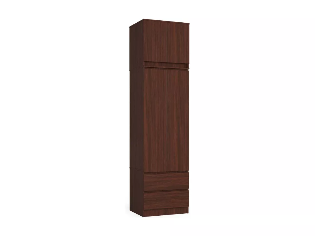Armoire avec surmeuble AKORD S60 Wengé 60 cm 2 portes 2 tiroirs façade Wengé 3 étagères 60x51x234 cm