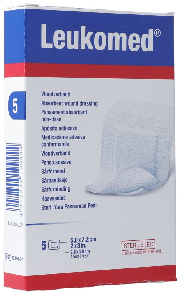 LEUKOMED Wundverband<br>5 Stück, 7.2x5cm