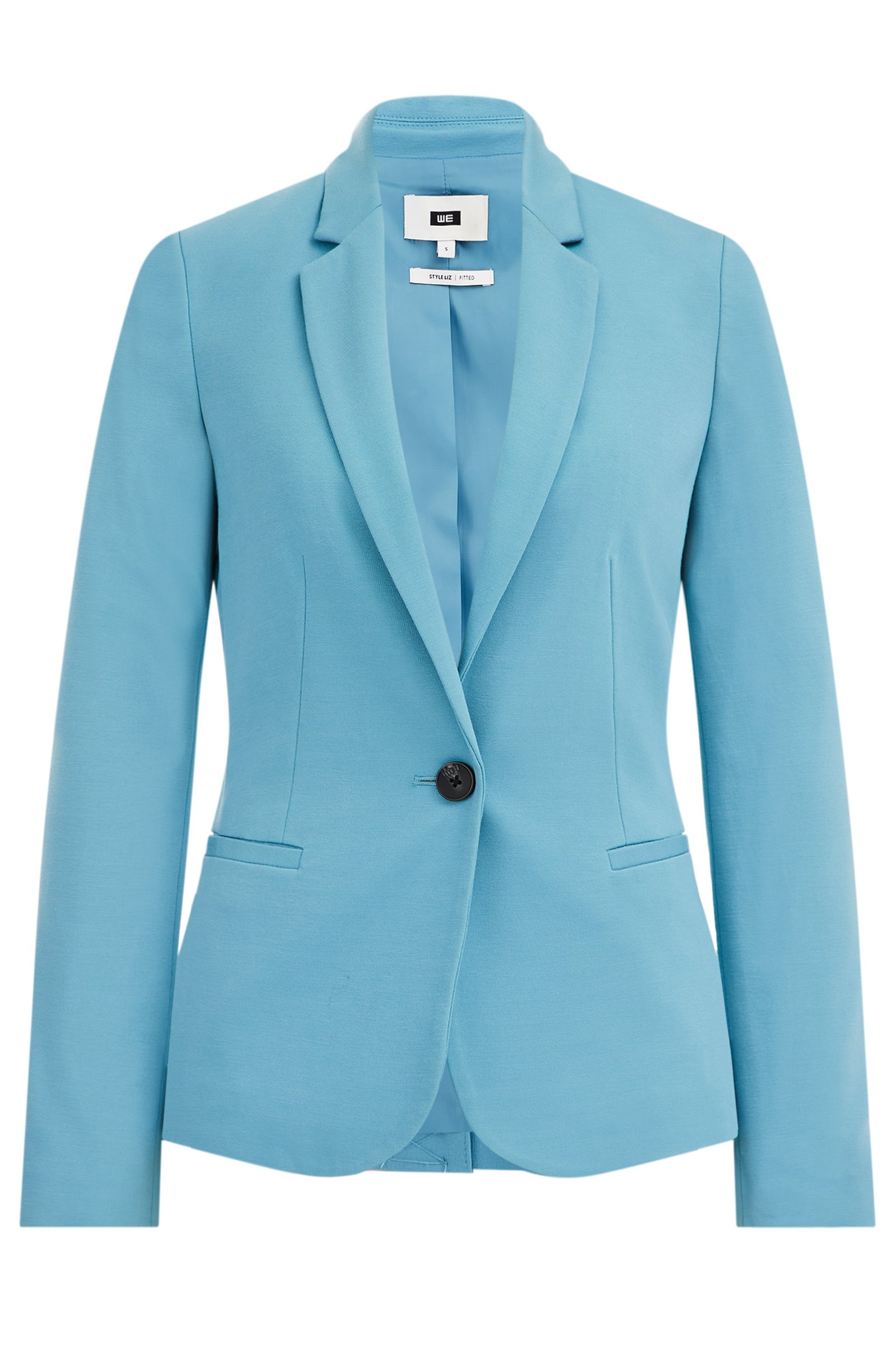 getailleerde jersey-stretch blazer WE Fashion Pastelblauw