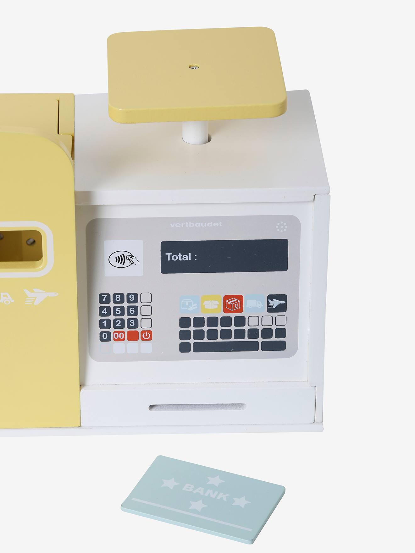Correios em madeira certificada FSC®, branco claro, liso com detalhes decorativos.