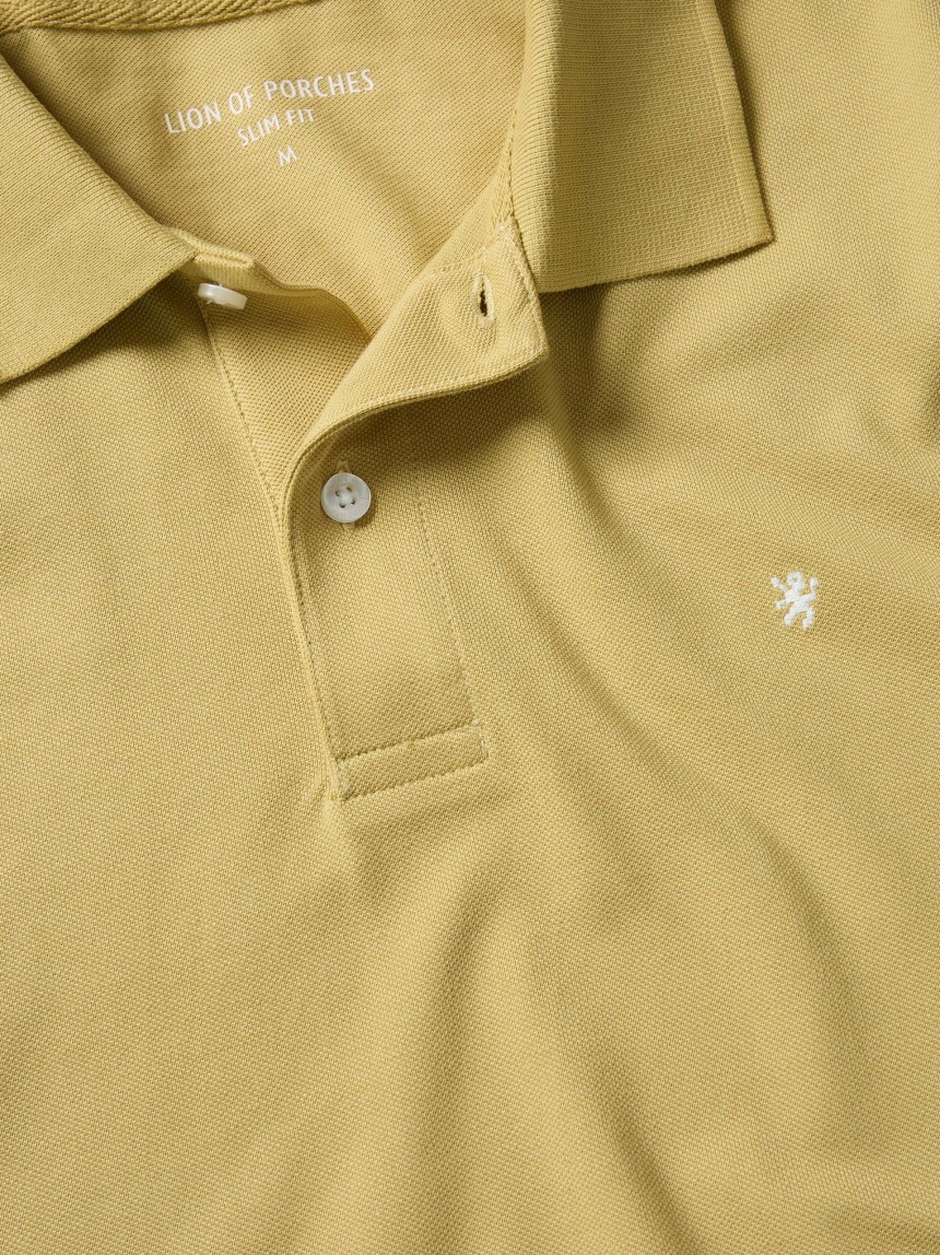 Polo piqué slim fit garment dye