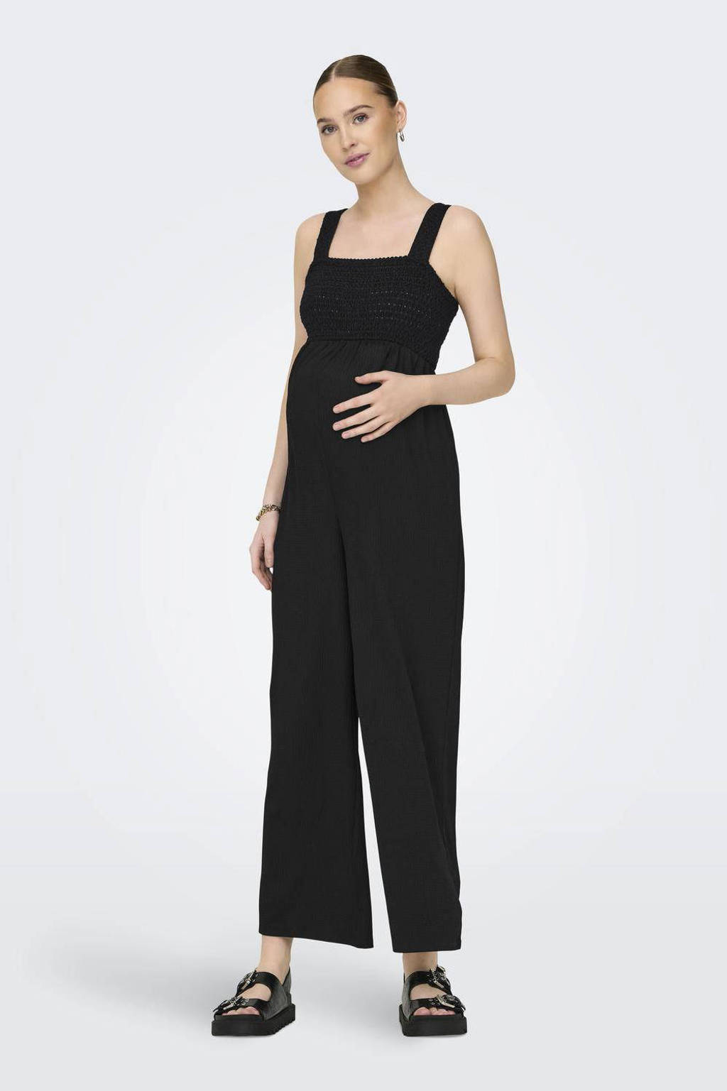 ONLY MATERNITY zwangerschapsjumpsuit OLMELISE zwart
