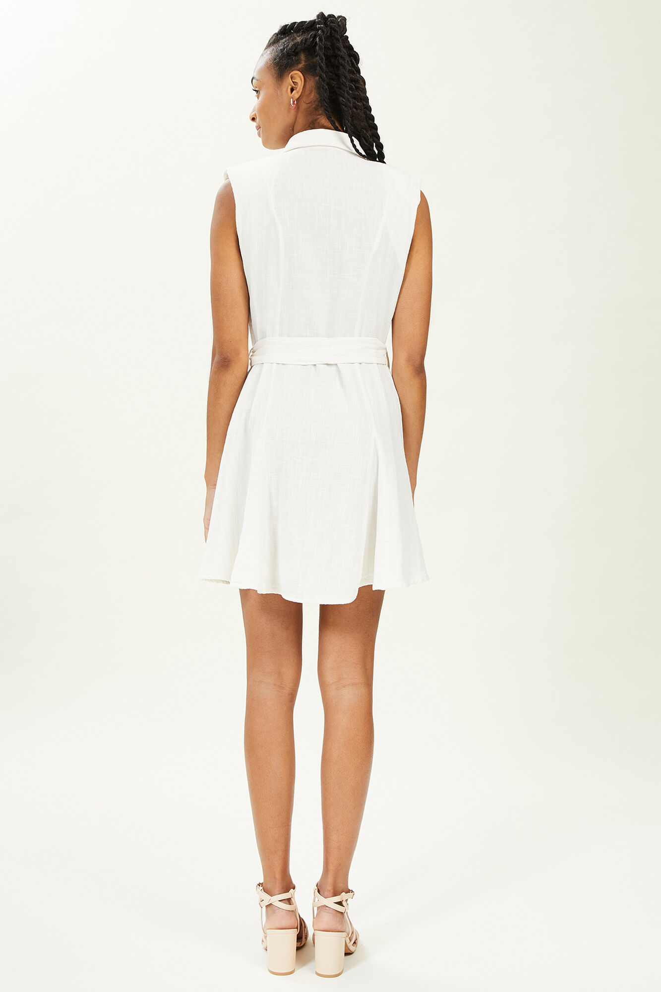 Vestido curto de chiffon de algodão