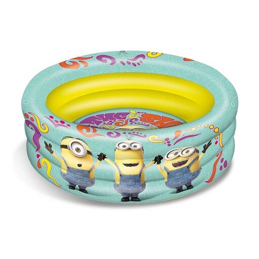 Piscina inflável infantil com 3 anéis Minions 100cm 16484