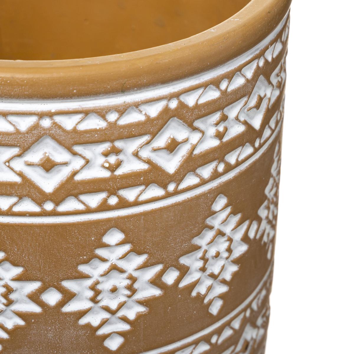 POT CIMENT HACIENDA TERRACOTTA OU BLEU D.8X7.5CM