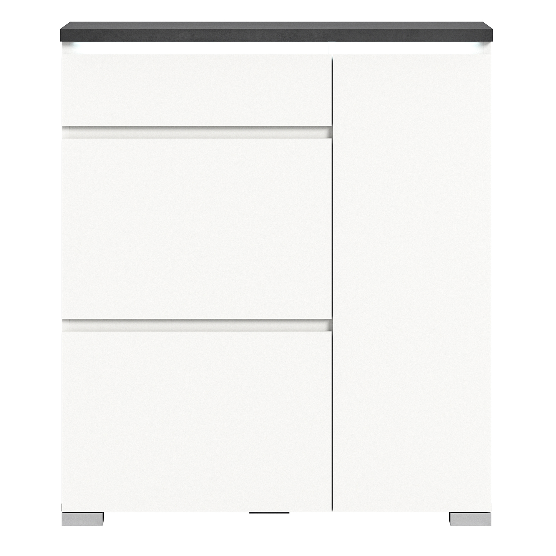 Schuhschrank SHOELOVE - weiß-Industrial grau - 95 cm