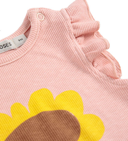 Bobo Choses Body ohne Ärmel - Rib - Sonnenblume - Licht Pink