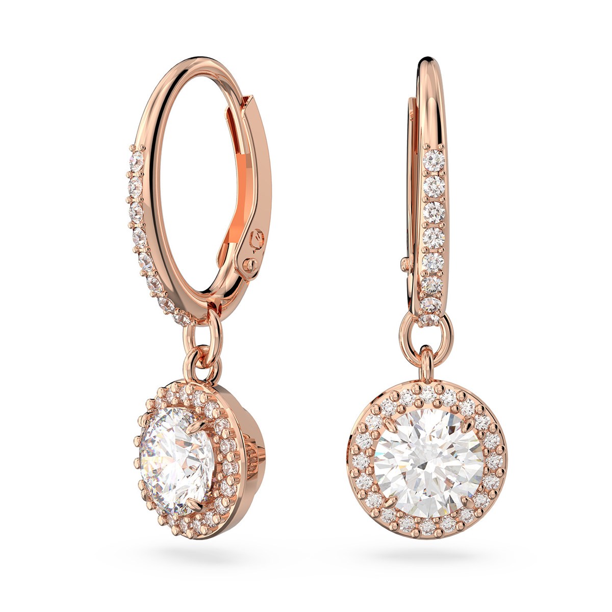 Boucles d'oreilles pendantes Swarovski ConstellaMetal rhodié rosé