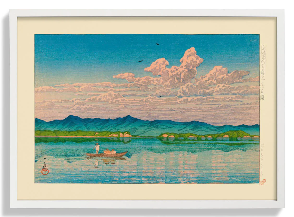 Ausgewählte Ansichten des Tokaido-Sees Kunstdruck von Hasui