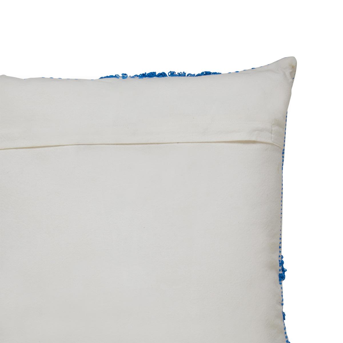 COUSSIN COTON TUFTE POPPY BLEU 50X50CM