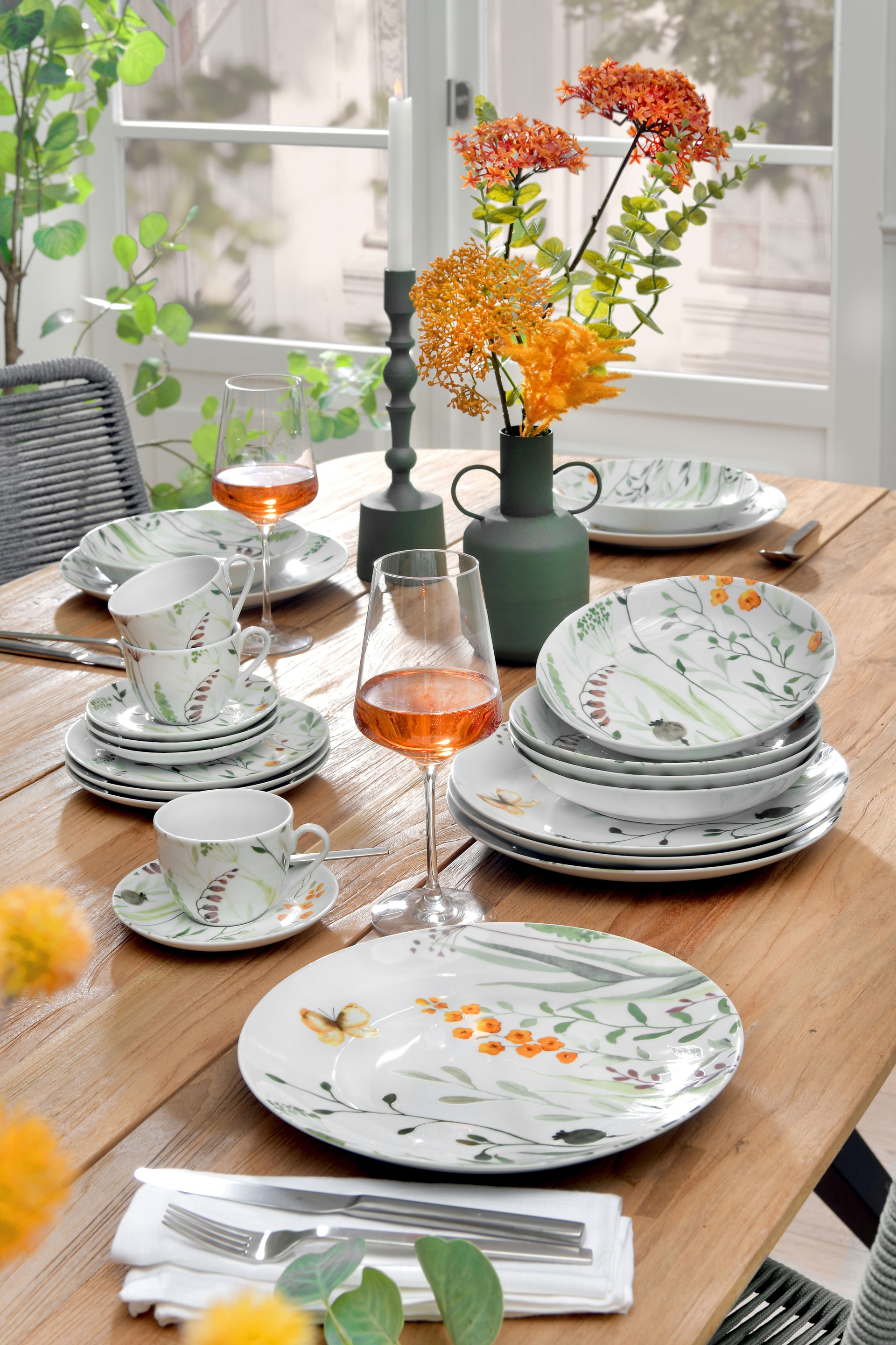 Tafelservice FLOWERS 12-teilig Porzellan
