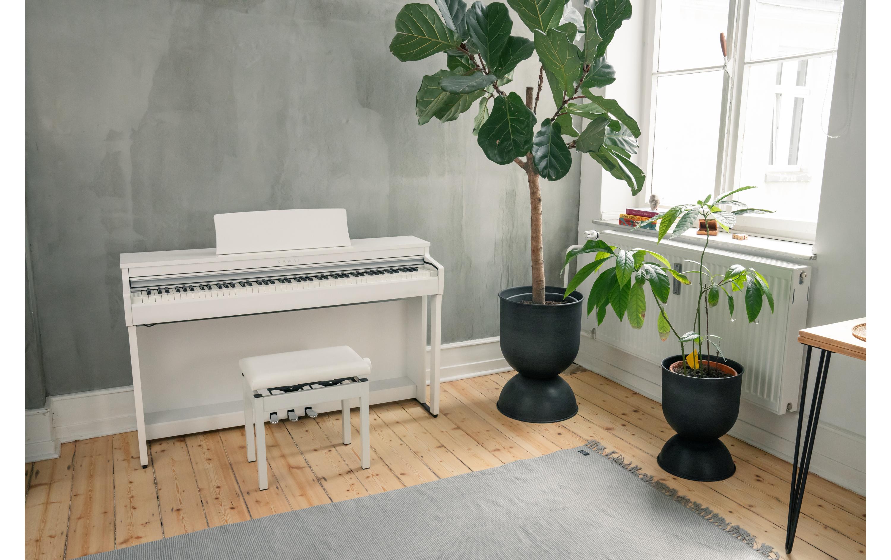 E-Piano CN-201 – Weiss<br>Digitalpiano mit Bluetooth-MIDI-Konnektivität und integrierten Lern- und Aufnahmefunktionen