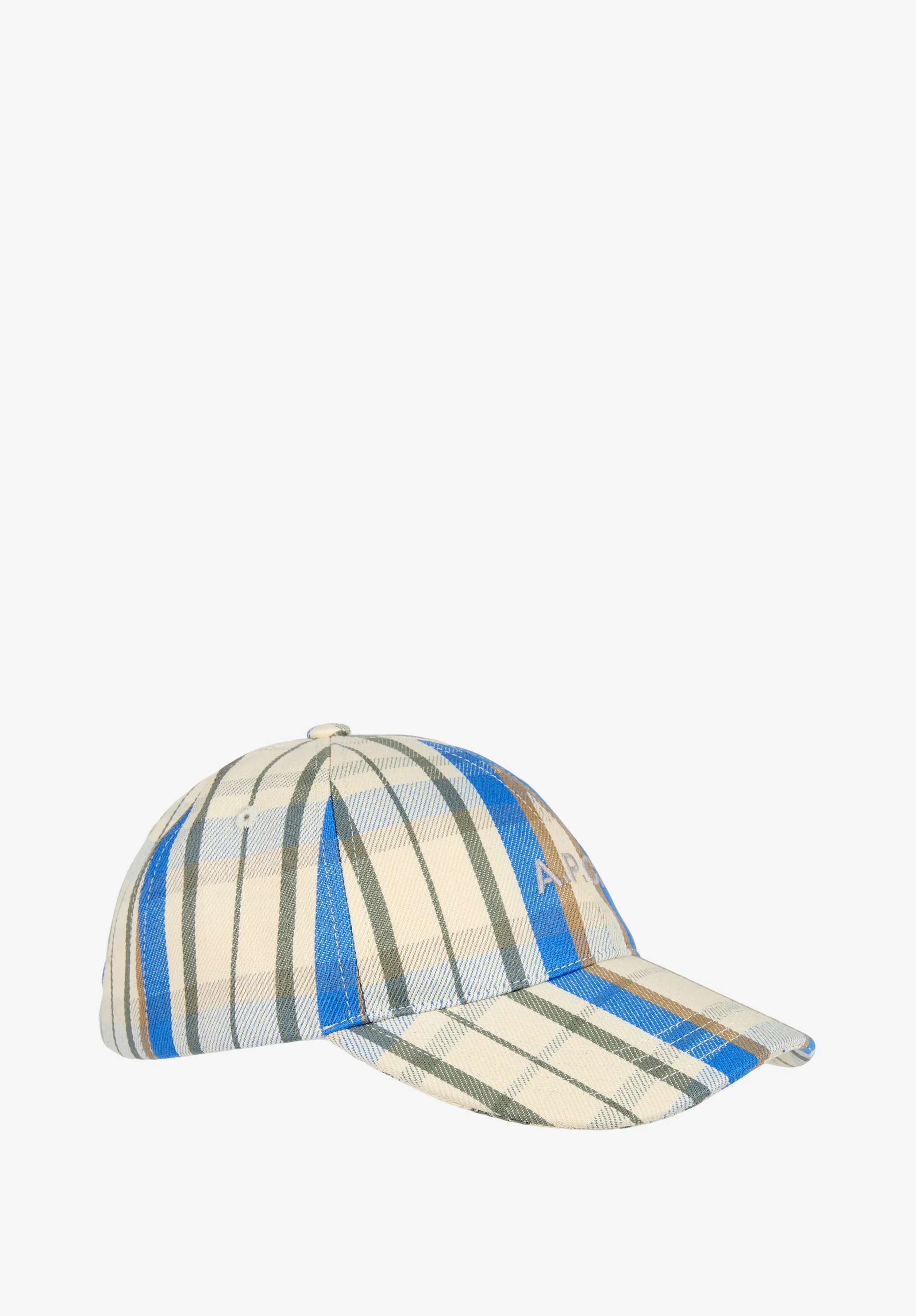 Casquette à carreaux - Ecru