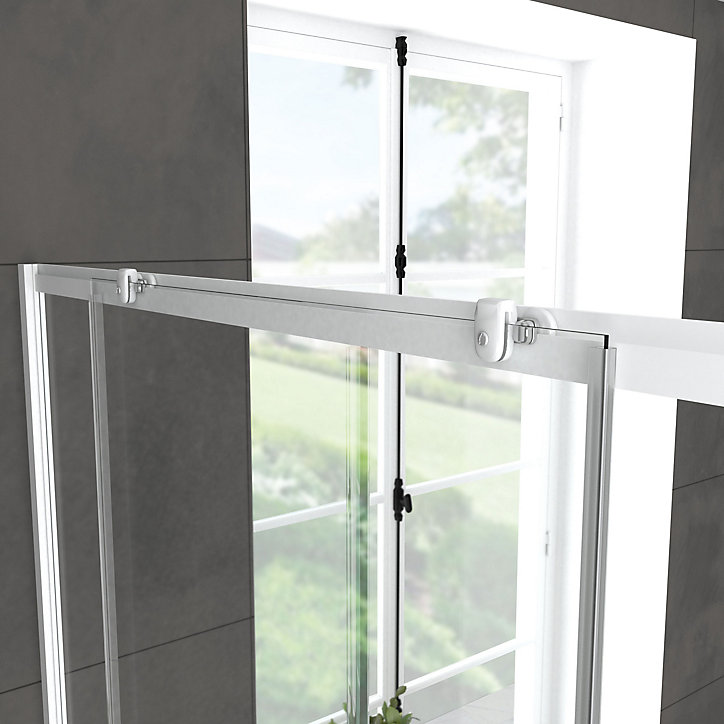 Porte de douche coulissante blanc Galedo Spot transparent 100cm