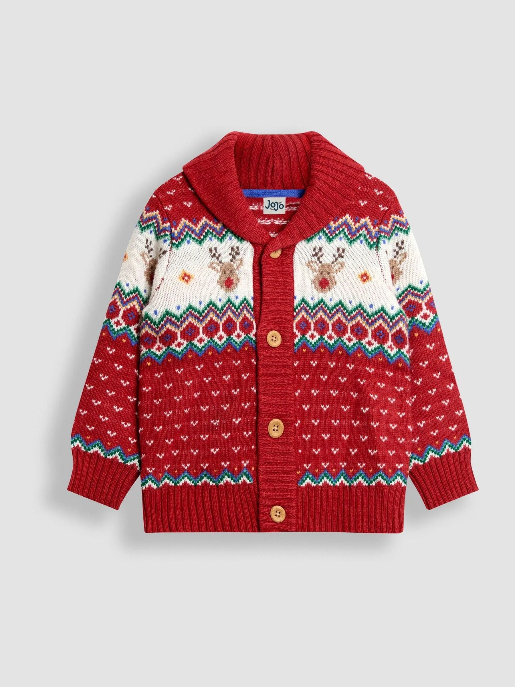 JoJo Maman Bébé - Gebreid vest met fairisle