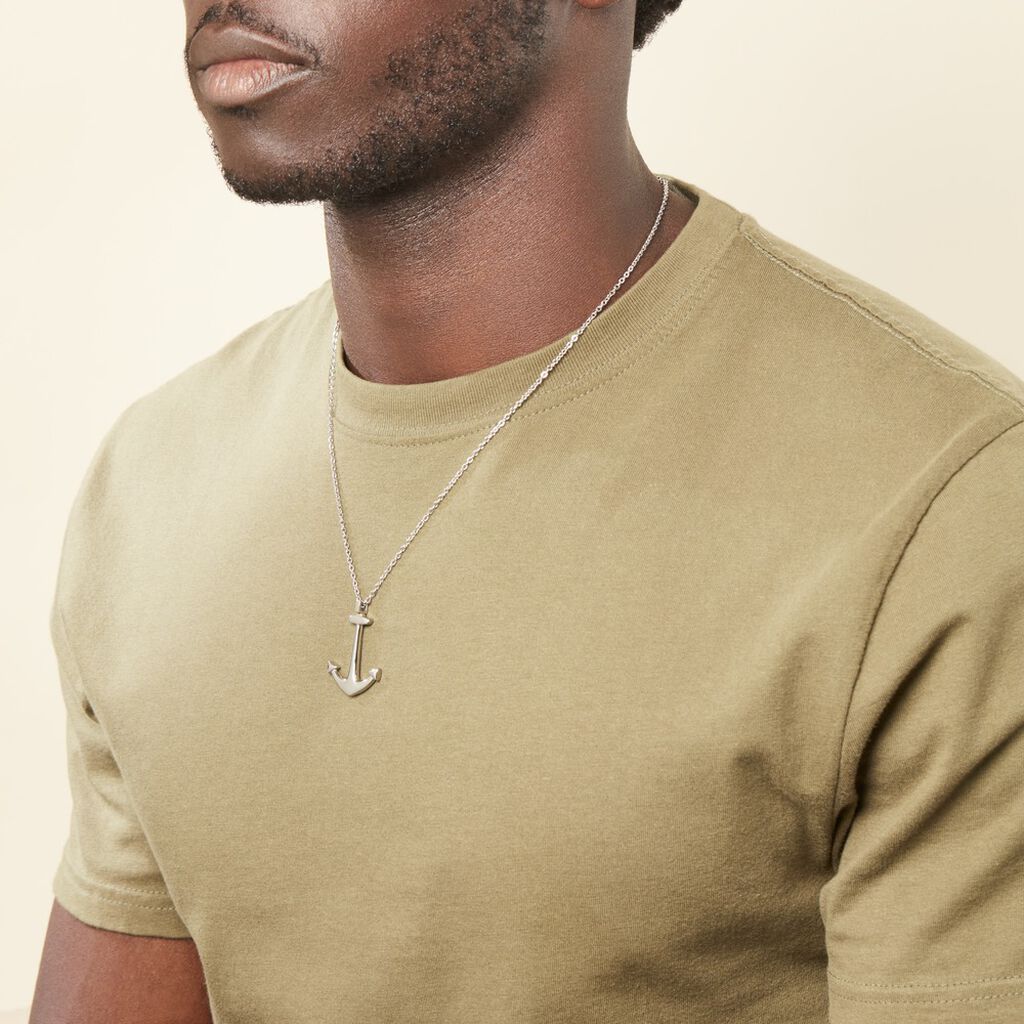 Collier Cedric Acier Blanc