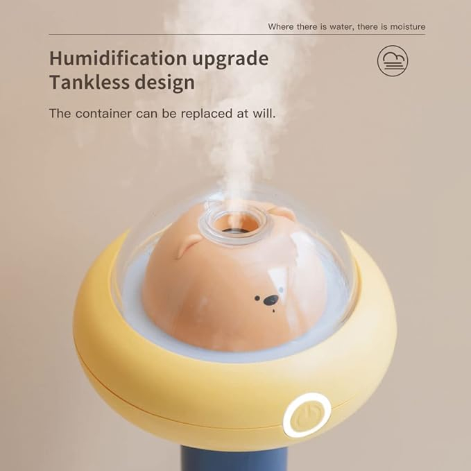 (Ø7x18cm) Portabler Mini USB Luftbefeuchter mit LED Beleuchtung Aroma Öl Diffuser - Weiss