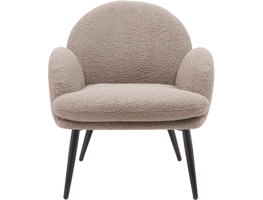 CONCEPT1 - Fauteuil tissu Lot de 2 F. Oreo taupe effet laine bouclette