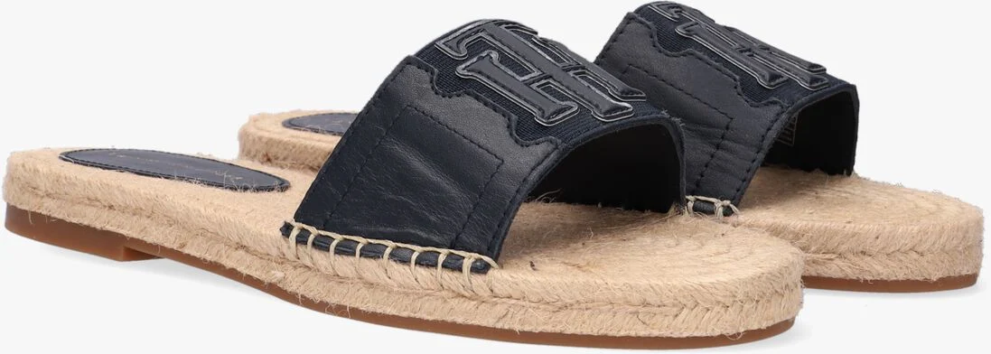 TOMMY HILFIGER blauwe tommy hilfiger slippers th elastic mule espadrille