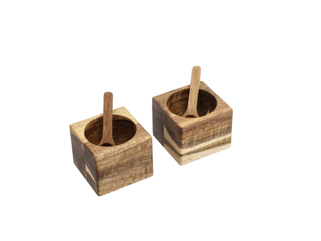 HOLM Miniskålesæt 6 x 6 x 5 cm 2 stk. Akacie