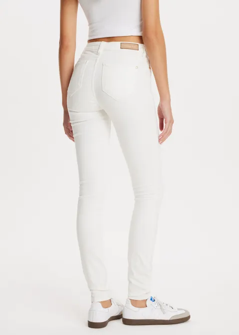 Rose mid rise skinny jeans wit (WIT)