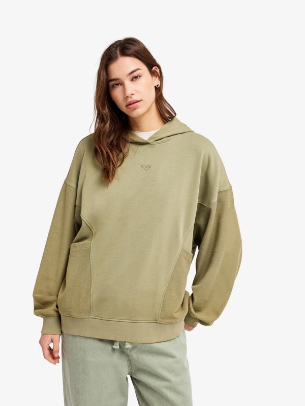 Power Of Nature Sweat à capuche zippé oversize Vert Femme