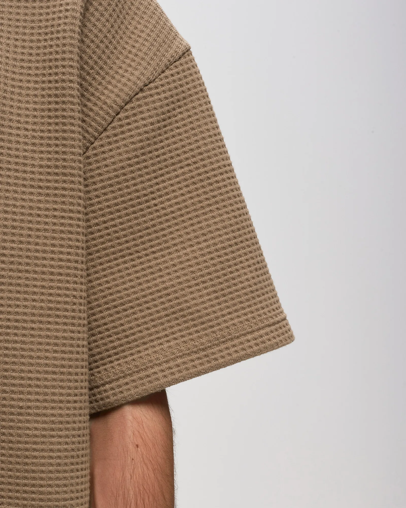 BSTN Brand Oversized Waffle Polo Shirt