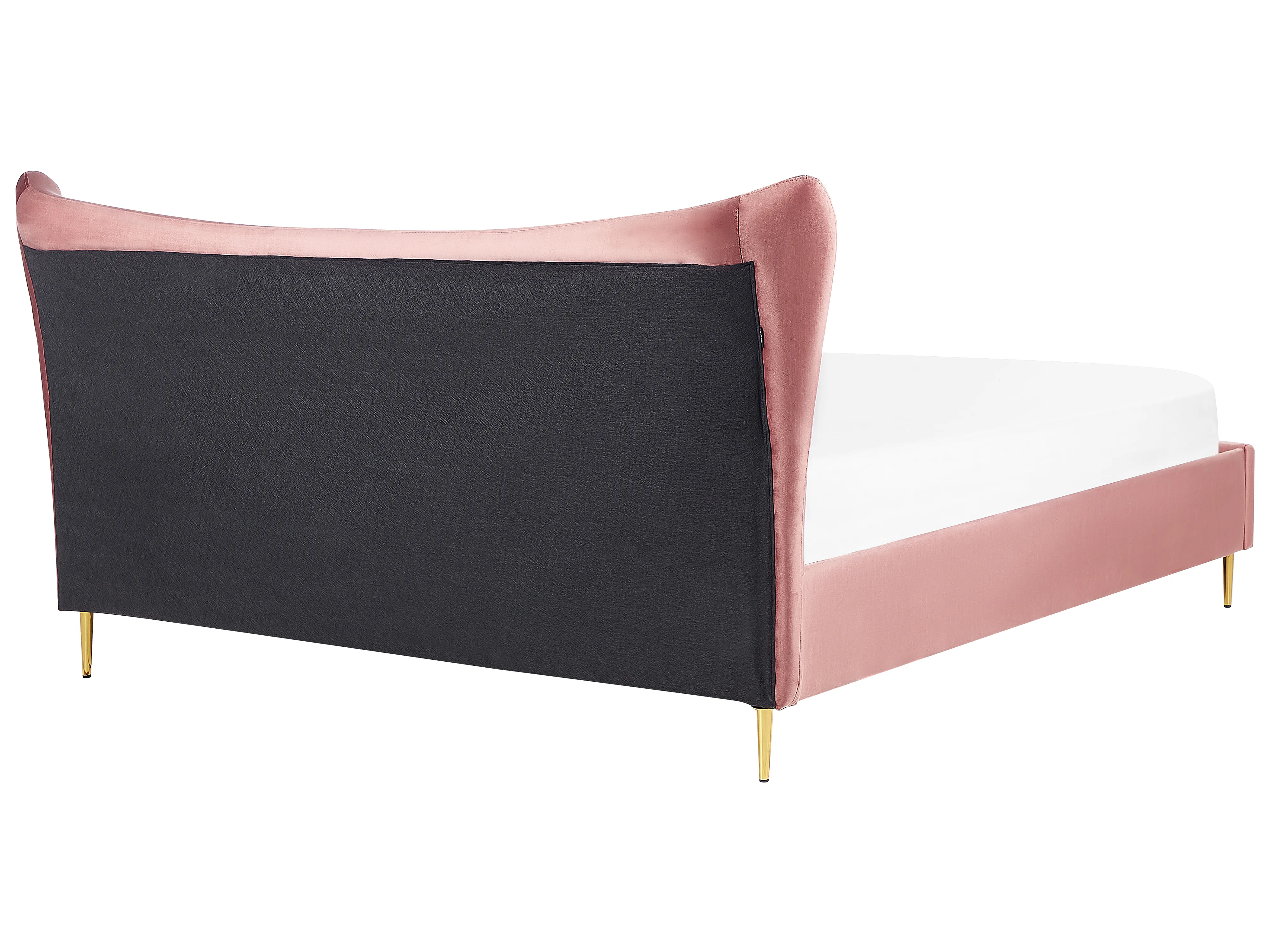 Bed Fluweel CHALEIX 180 x 200 cm Perzikroze