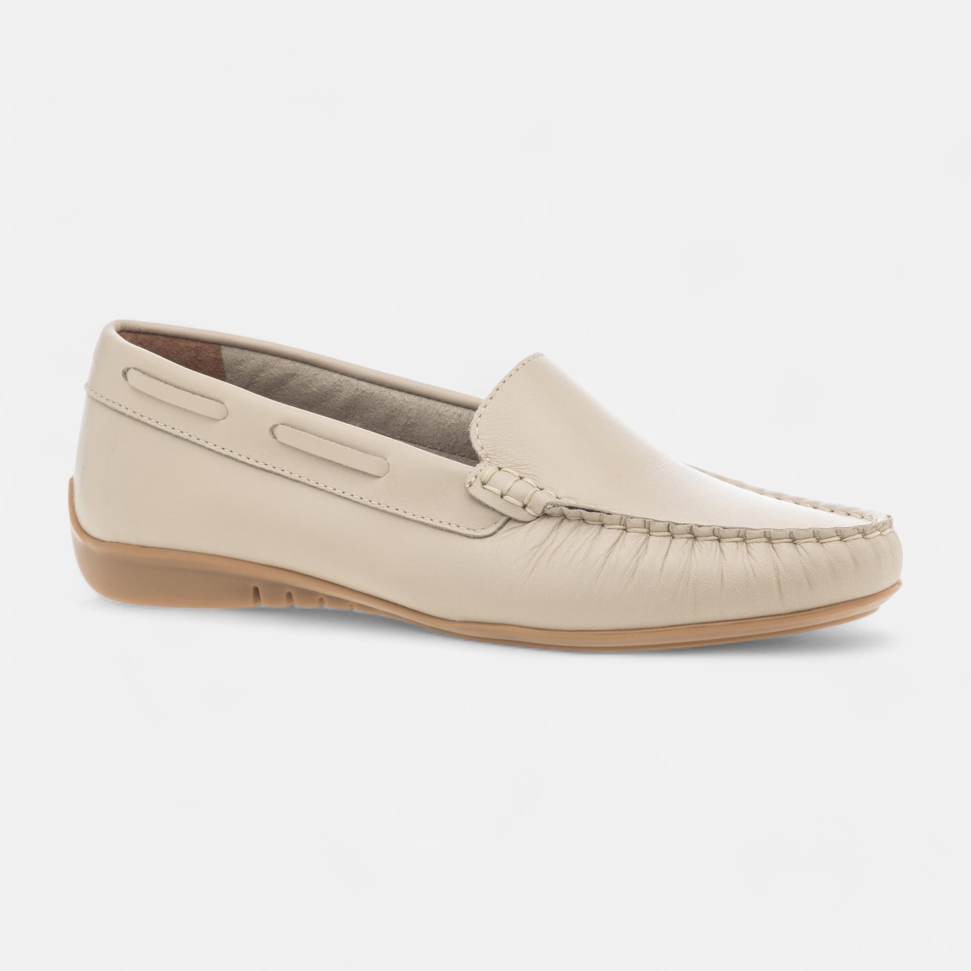 Mocassins Femme en cuir beige
