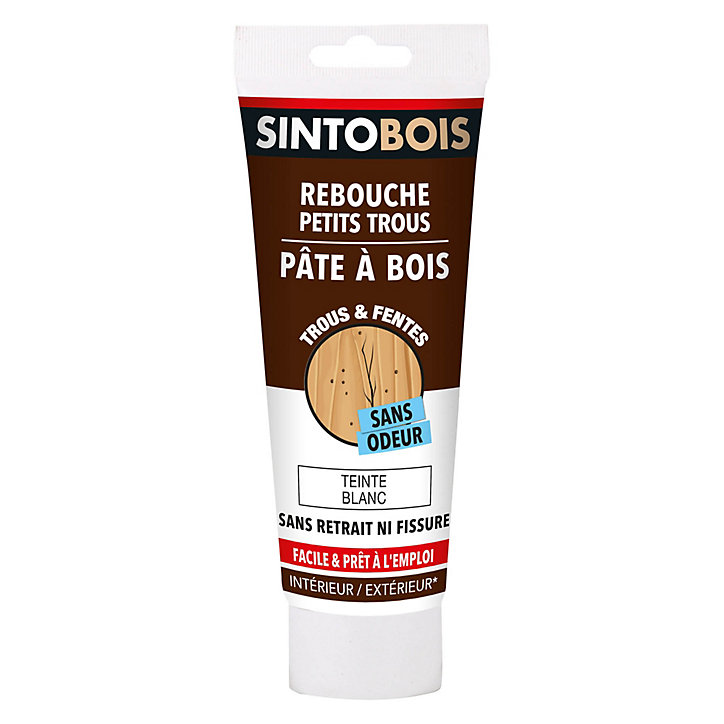 Pâte à bois à l'eau Blanc Sintobois 250g