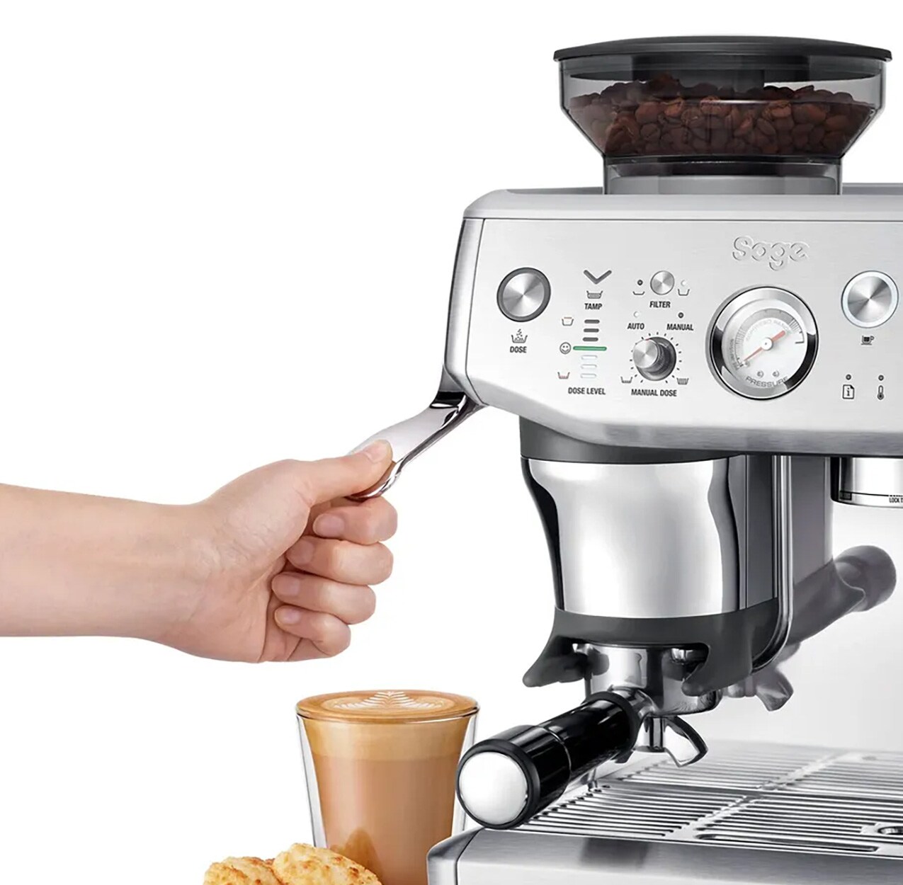 Sage The Barista Express Impress silber Siebträgermaschine