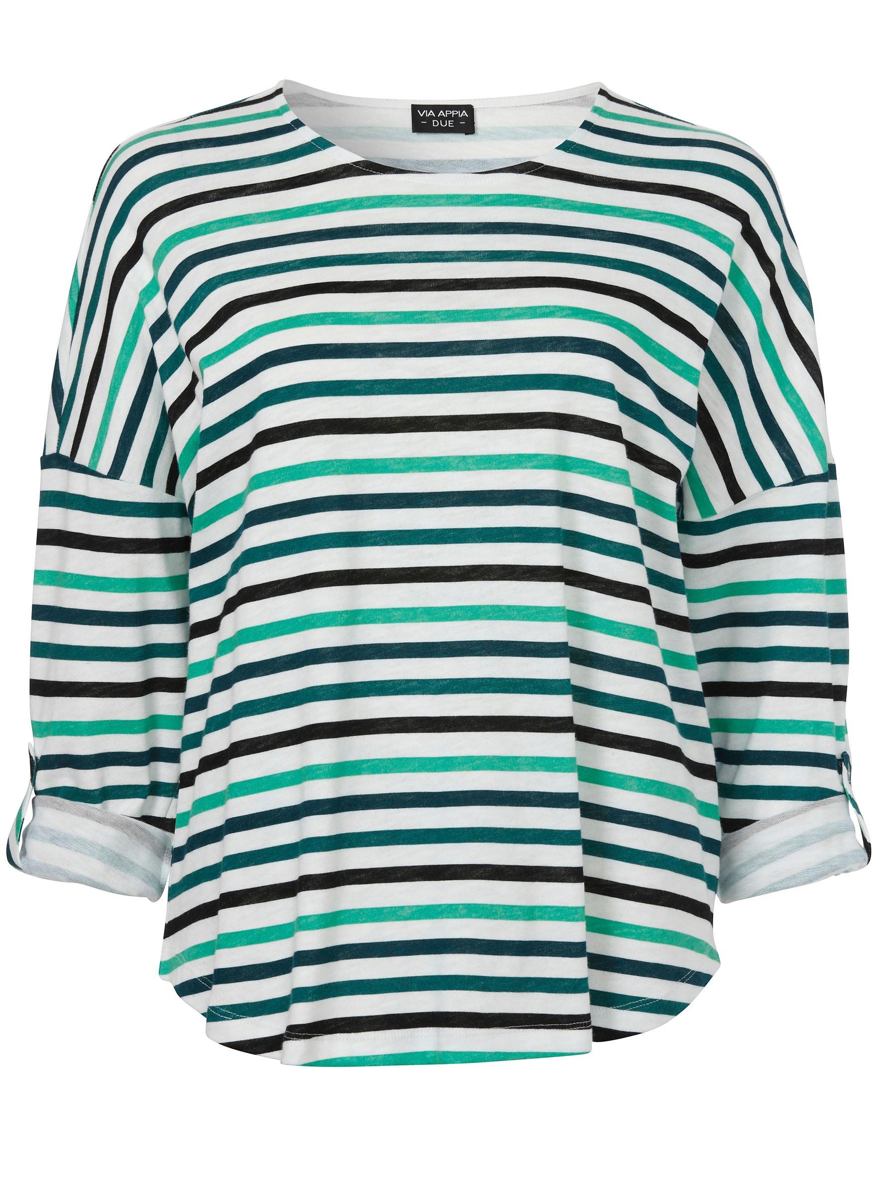 Gestreiftes Shirt mit Krempelfunktion