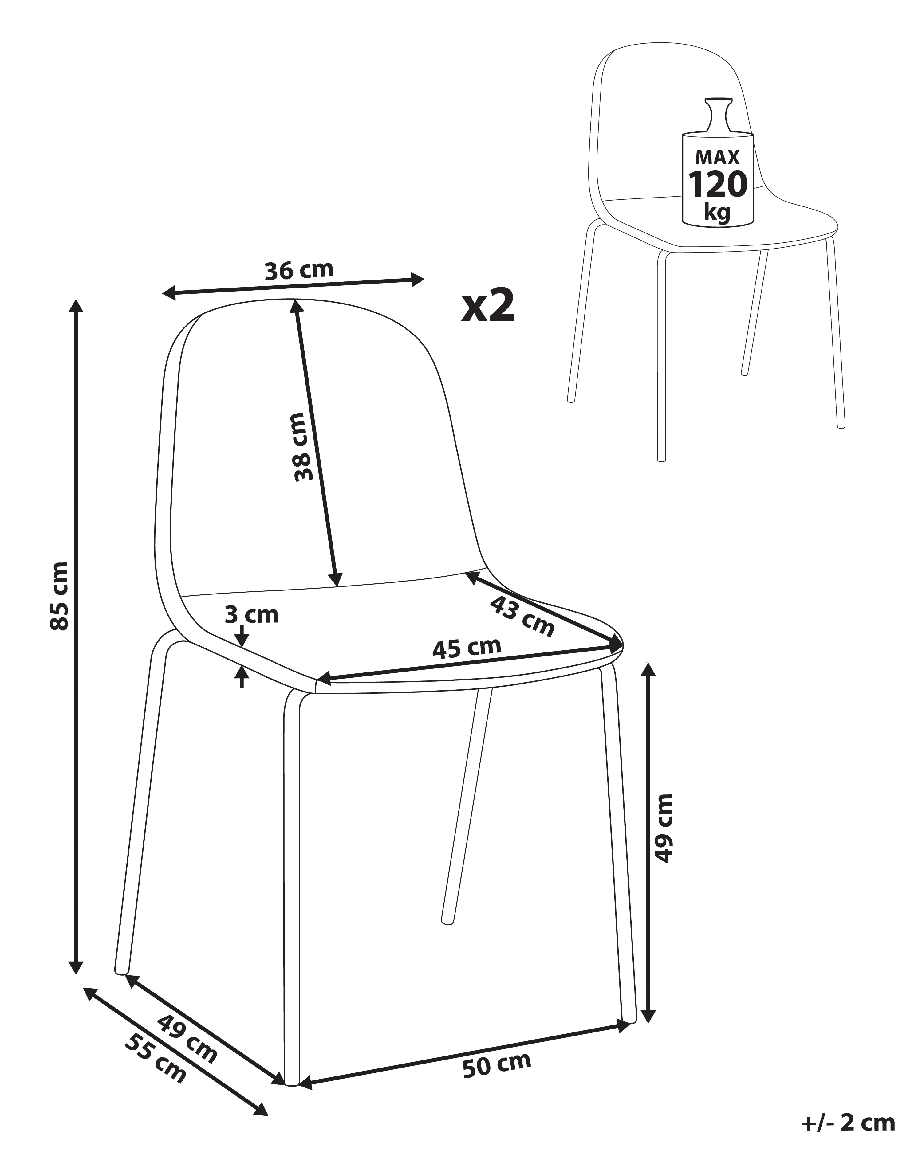 Set van 2 vergaderstoelen LOMA Bouclé Taupe