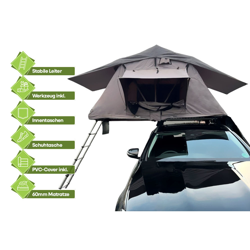 OutdoorU Expedition 5 Pers daktent incl. ladder & hoes - Khaki